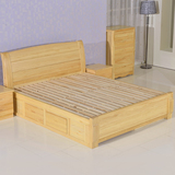 松木床1.8 实木床双人床1.5米 中式高箱床小户型 气压储物床田园