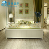 韩式田园床 现代简约双人板式床液压高箱低箱床1.8米卧室大床