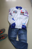 2015年秋装新款LALABOBO竖条纹开衫长袖卫衣棒球服女