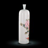 景德镇陶瓷器 熊桂英手绘粉彩花开富贵花瓶 现代时尚装饰工艺摆件