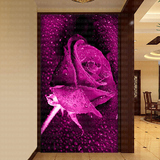 最新款钻石画客厅玄关竖版贴钻画园钻十字绣紫色玫瑰花方钻满钻绣