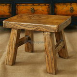 新中式实木老榆木复古做旧榫卯小板凳矮凳儿童凳沙发凳漆器家具