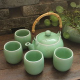 龙泉青瓷大号茶壶 陶瓷紫砂提梁壶 功夫茶具茶杯创意茶具冷热水壶