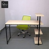 特价简易简约现代时尚台式实木纹电脑桌书架组合办公桌书桌写字台