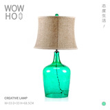 [WOWHOO] 现代简约 北欧宜家风格 多彩色玻璃 设计师帆布艺术台灯