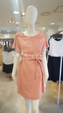 韩国直邮ENC 专柜正品代购16夏季新款气质淑束腰连衣裙ENOW62644W