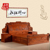 红木家具床中式古典雕花大床缅甸花梨木1.8米实木婚床卧室双人床