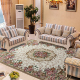 新款欧式客厅茶几地毯田园美式乡村卧室床边书房可机洗薄布艺地毯