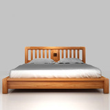 新款可定做 高档卧室中式 实木双人床 白橡木老榆木大床 工厂直销