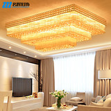 现代长方形水晶灯变色欧式客厅灯LED吸顶灯简约大气卧室灯饰灯具