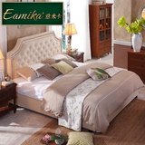 意米卡 美式双人床卧室家具布艺婚床1.8米田园床 EF005