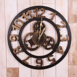 复古loft工业风齿轮钟表创意家居墙面挂钟软装饰品咖啡厅个性时钟