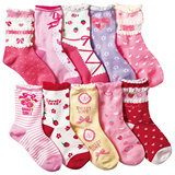 包邮 NISSEN春季新品热卖可爱棉袜女袜粉色草莓公主袜 全棉女童袜