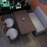 咖啡厅桌椅布艺卡座沙发西餐厅餐桌椅组合实木餐桌甜品奶茶店桌椅