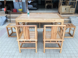 餐桌长方形榆木餐桌椅组合简约现代4人6人简易家用小户型饭桌组装