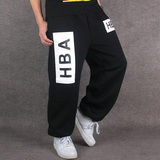 欧美潮牌HBA嘻哈卫裤宽松男士秋冬街舞运动休闲裤长裤子加绒加厚