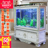 欧式鱼缸玻璃水族箱 1.2米1.5米 免换水生态屏风隔断带鞋柜金鱼缸