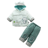 秋冬装加厚婴儿棉衣套装 男女宝宝冬季棉袄外出衣服3-6-9个月1岁