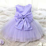 韩版女童蓬蓬裙无袖紫色公主连衣裙表演婚礼花童小礼服裙儿童短裙