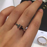 韩国代购蒂芙尼T字系列戒指黄金女士戒指专柜正品指环生日礼物潮