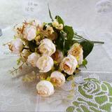 21头白玫瑰结婚礼物人造花仿真/花娟花欧式田园客厅餐桌装饰花艺