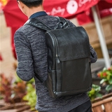 新款双肩包真皮男士休闲电脑包时尚潮流牛皮英伦韩版旅行背包书包