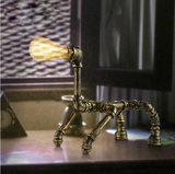 复古工业创意个性餐厅装饰小狗水管工作台灯美式酒吧台咖啡厅台灯
