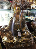 藏传佛教尼泊尔紫铜鎏金刻金花精品密宗佛像 莲花生大士佛像 2尺