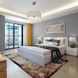 派林隆 现代简约 板式高箱床1.5米1.8米双人床烤漆床储物床