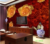 大型壁画 酒店/酒吧/家庭/咖啡馆/婚庆电视背景墙纸壁纸 大红花卉