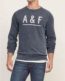 北京现货Abercrombie Fitch男款AF套头圆领标志做旧卫衣