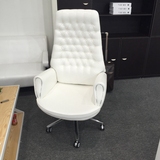 上海办公家具真皮大班椅办公椅  白色牛皮老板椅时尚简约现代