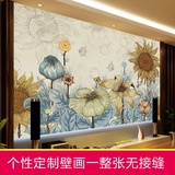 装饰设计无缝个性定制背景墙壁画手绘油画卧室客厅影视墙壁纸花卉