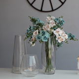 现代简约客厅家居摆件气泡雨滴透明玻璃花瓶欧式美式手工吹制花器