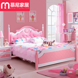 欧式儿童家具女孩套房组合 儿童床粉色女孩公主床1.5米女孩单人床