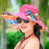 帽子女士夏天韩版遮阳帽女可折叠骑车太阳帽沙滩帽大沿户外防晒帽