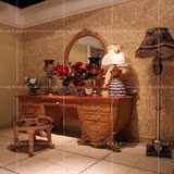 富兰蒂斯美式全实木梳妆台组合欧式雕刻梳妆凳高档妆镜别墅化妆桌