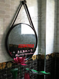 欧式铁艺壁挂镜化妆镜圆形浴室镜卫生间镜试衣镜装饰椭圆形镜包邮