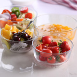家用餐具玻璃碗大号创意透明水果沙拉碗汤碗泡面碗米饭碗四件