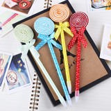 甜柠檬 韩国创意文具棒棒糖原子笔清新可爱圆珠笔蓝色学生奖品包