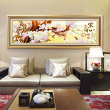 现代中式客厅装饰画花开富贵高档卧室酒店床头挂画沙发背景壁画