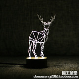 北欧小鹿灯宜家风透明小夜灯 独角兽灯 动物装饰床头灯 创意礼物