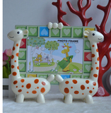 多数包邮7寸8寸卡通双人长颈鹿相框创意儿童相架宝宝像框摆台