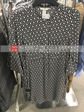 HM H&M女装专柜正品代购 双兜菱形印花圆领衬衫是雪纺连衣裙原199