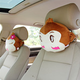 嘻哈猴汽车靠枕小抱枕车内装饰护颈枕车载猴年吉祥物毛绒玩具枕头