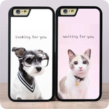 狗狗猫咪iphone6s/5se/6plus手机壳硅胶苹果5s保护套情侣款金属包