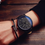 正品质学生皮带男士大盘时装表商务手表防水男表概念石英机械腕表