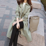 韩国专柜正品代购2016秋季英伦修身显瘦风衣外套大码中长款薄女装