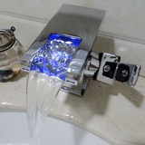 欧式全铜水龙头 LED发光瀑布台上盆台下盆卫生间洗脸盆水龙头冷热