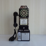 美国代购crosley复古电话CR56-Bk餐厅酒吧家居装饰壁挂式电话机